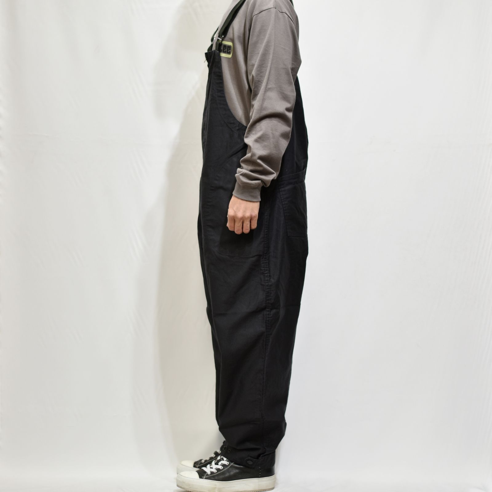CALEE - DECK TYPE WIDE OVERALLS (BLACK) | chord online store