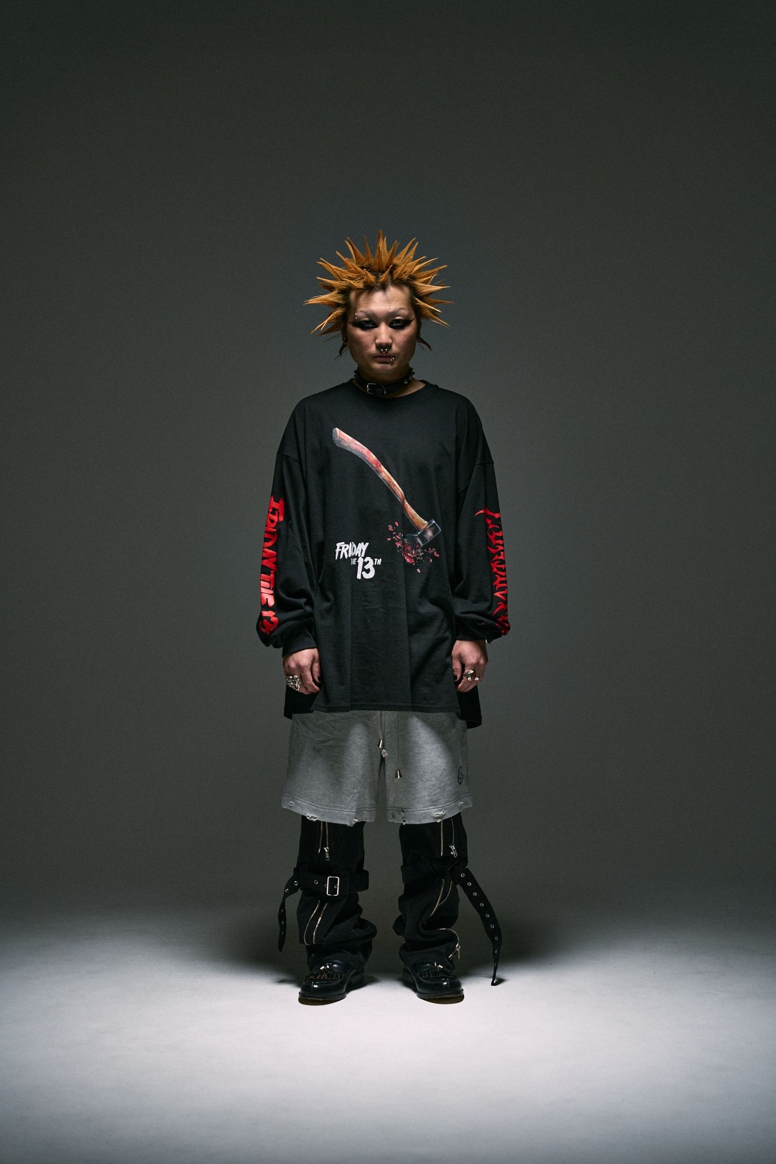 x FRIDAY THE 13TH POSTER VISUAL L/S T-SHIRT (BK)｜13日の金曜日 長袖Tシャツ｜PD26MC05