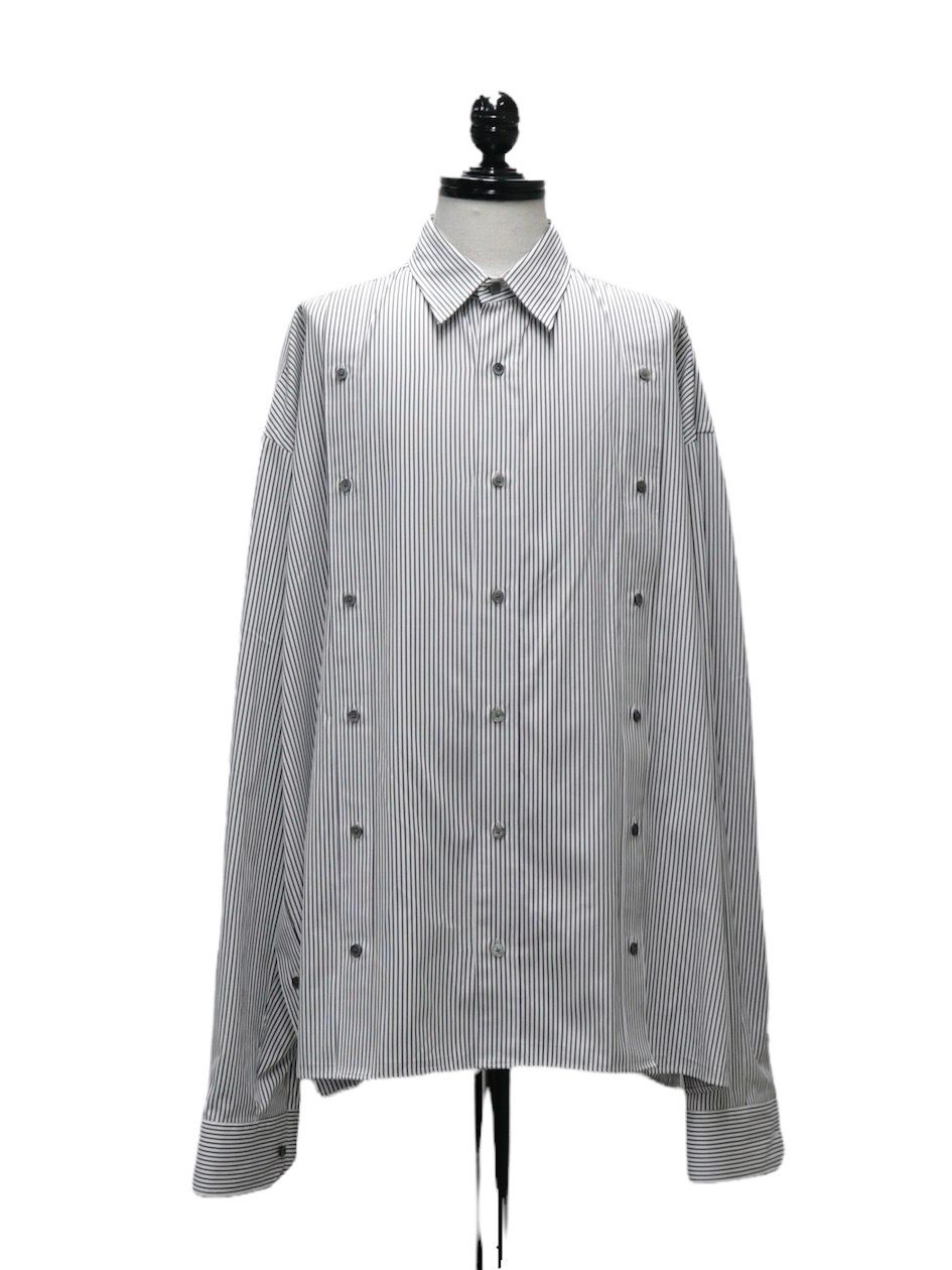 JOHNLAWRENCESULLIVAN - Stripe broadcloth oversized plackets shirt