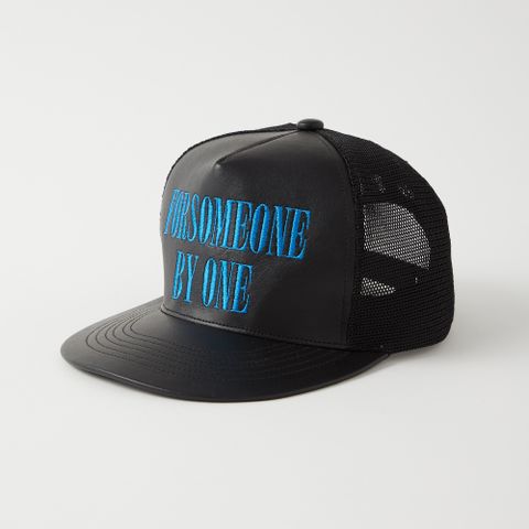 LEATHER MESH CAP (BK/BLUE)