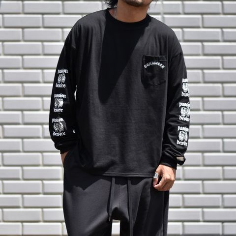 COTTON L/S T-SHIRT '2FACE (BK)
