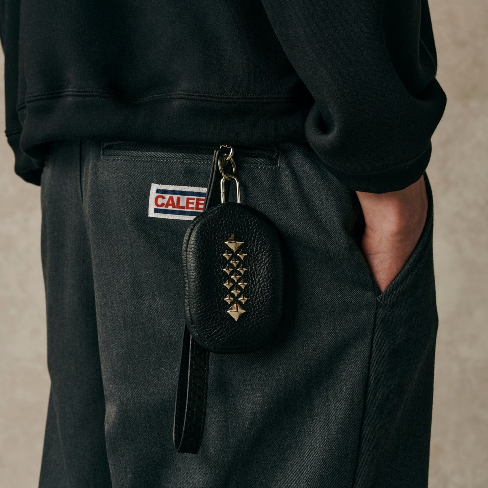 STUDS LEATHER ZIP COIN CASE (BLACK)｜スタッズレザー ジップ コインケース｜CL-26AWLE016