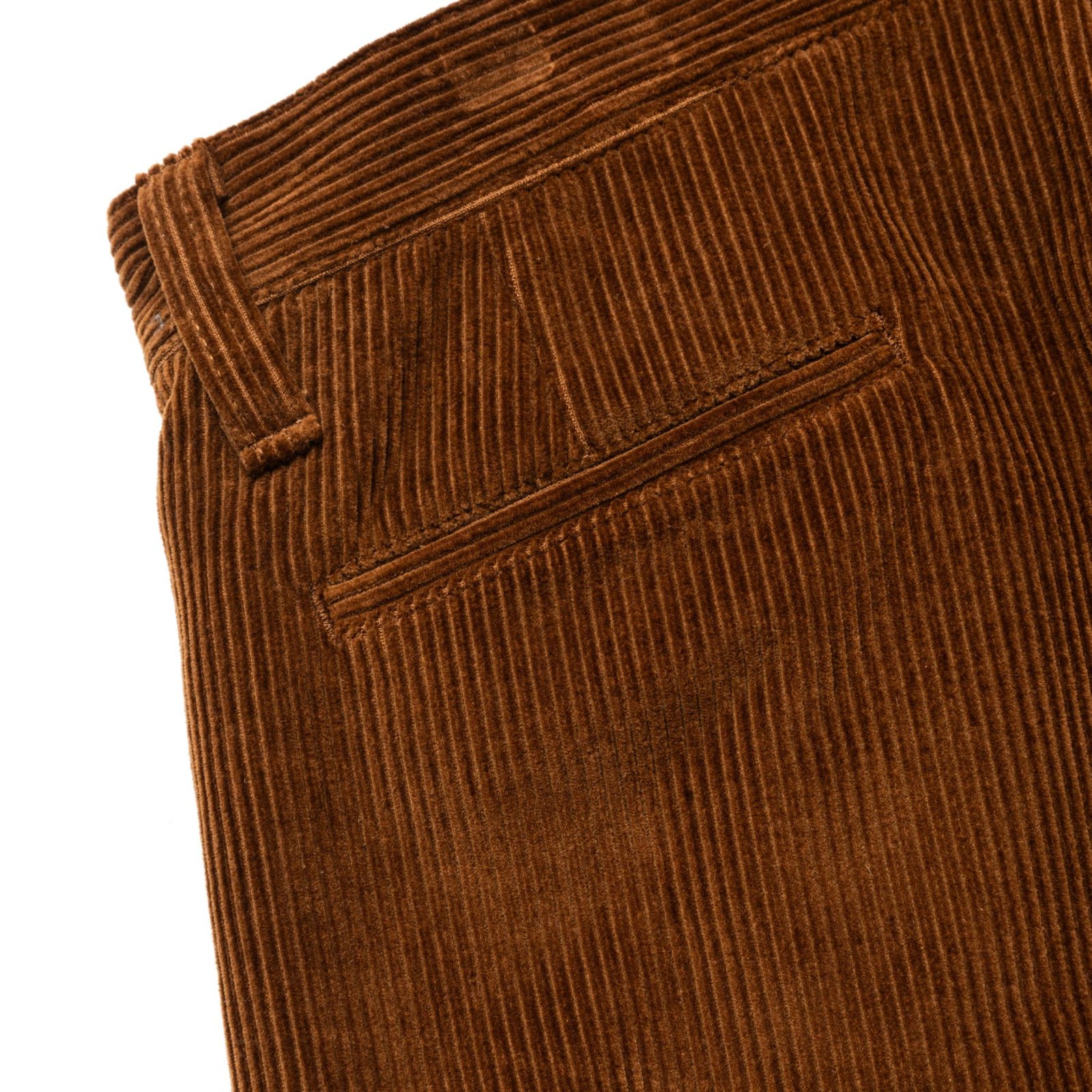 8w COURDUROY TUCK WIDE SLACKS (BROWN) / コーデュロイ 1タック ワイドスラックス