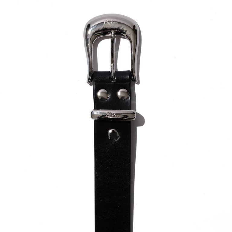 CALEE - × KEBOZ STUDS LEATHER BELT (BLACK) / × ケボズ