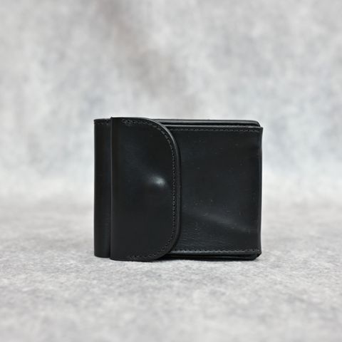 ホーウィンクロムエクセル 二つ折り財布 （BLACK）｜894-01
