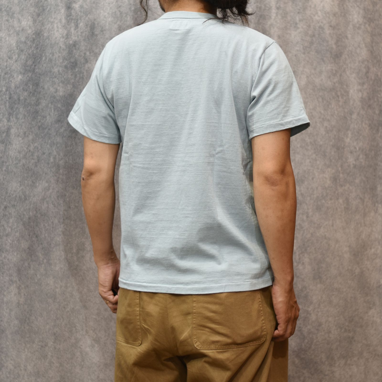 BINDER NECK EAGLE LOGO VINTAGE TEE ＜NATURALLY PAINT DESIGN＞ (Lt.BLUE) / プリントTシャツ