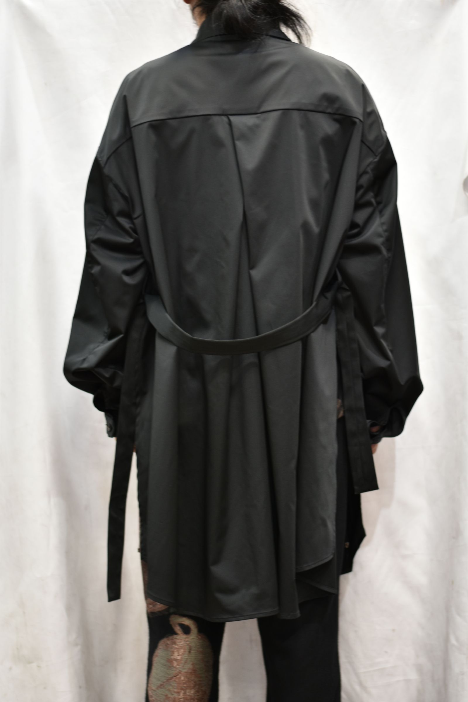 デタッチャブルカラーロングシャツコート / LB21FW-SH03-LN (BLACK)