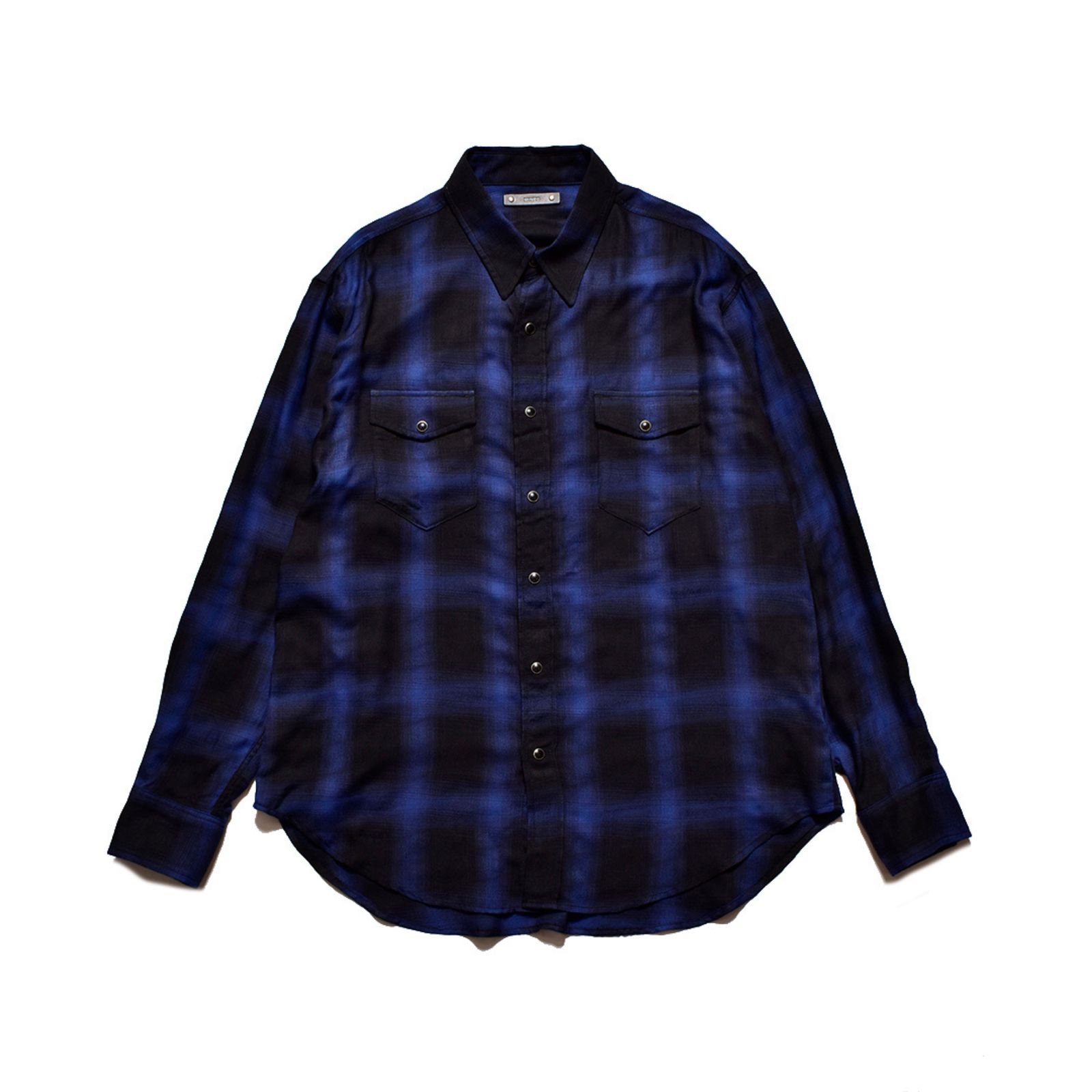 Distortion Ombre Check L/Western SH （BPT） / オンブレーチェック シャツ （ブルー）