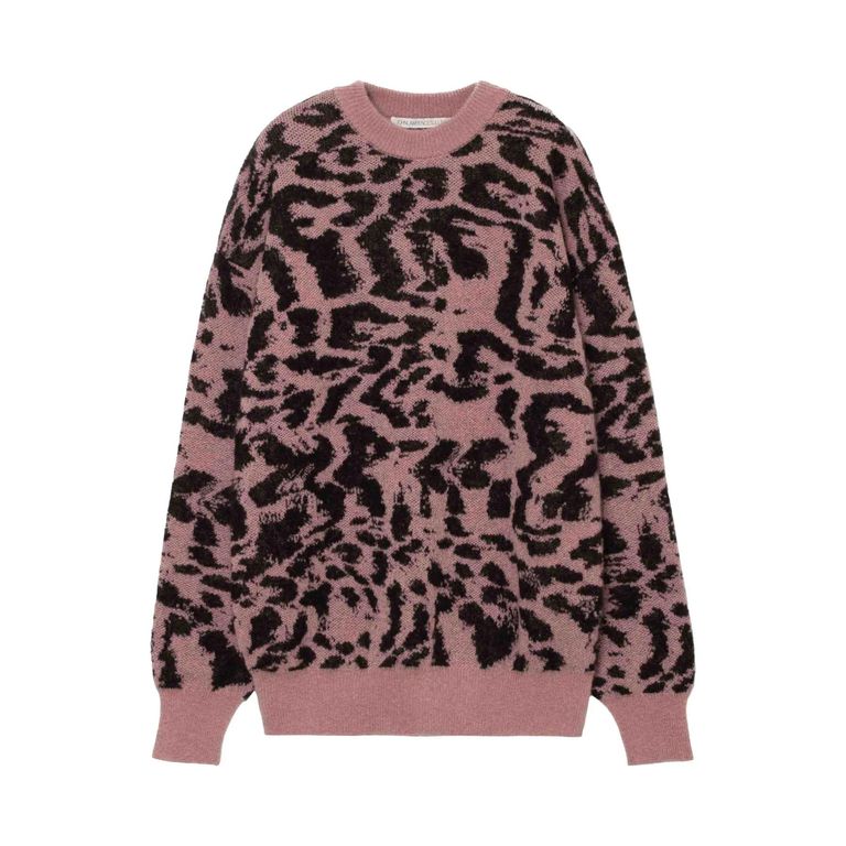 JOHNLAWRENCESULLIVAN - Leopard jacquard knit sweater (PINK JOHNLAWRENCESULLIVAN - Leopard jacquard knit sweater (PINK