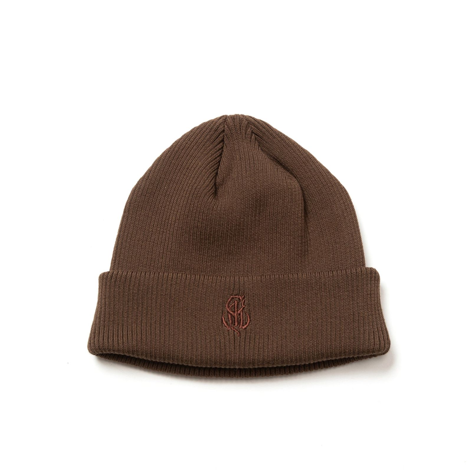 CAL NT LOGO KNIT CAP (BROWN) / ロゴ刺繍 ニットキャップ