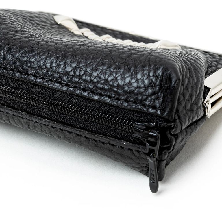 calee革財布 CALEE - STUDS LEATHER INTERNAL FLEX FRAME TYPE MULTI WALLET