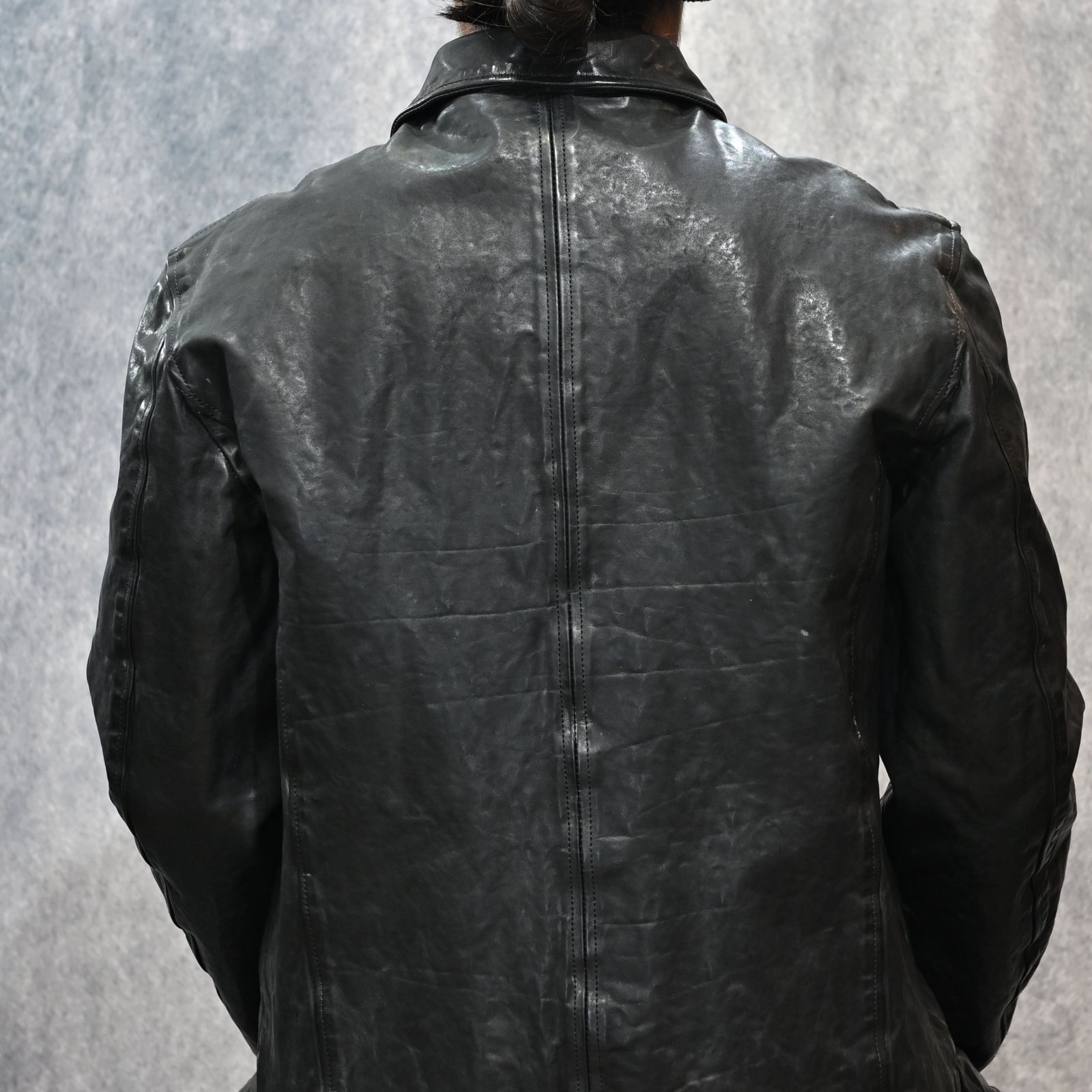 フレンチショルダー 製品染め カーコート （BLACK）｜1842-11