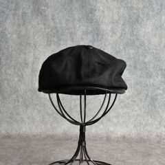 FAUX SUEDE / COW LEATHER CAS (BLACK) / フェイクスエード キャスケット