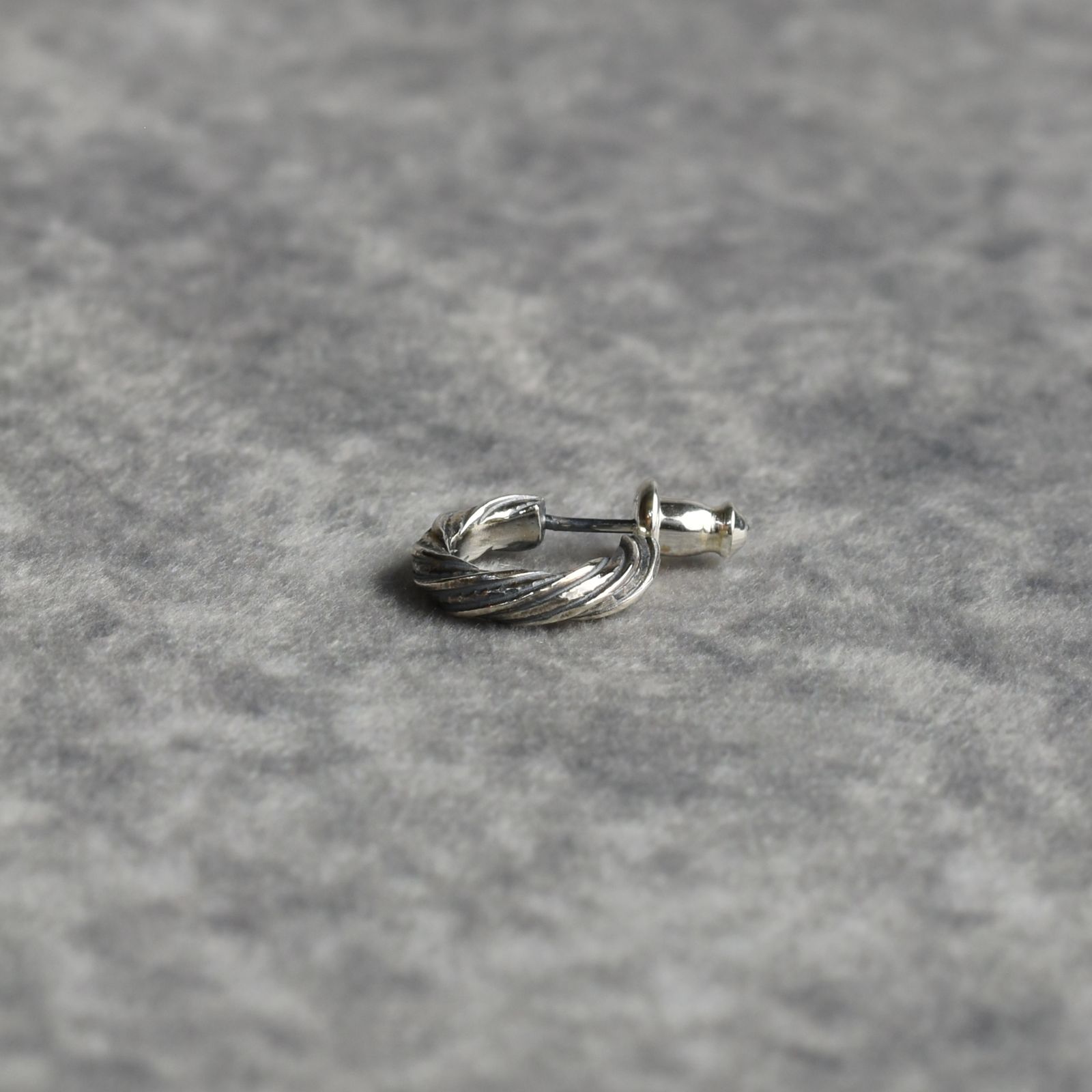 Silver925 Twist Earring "BARREL" (SILVER) / ツイスト ピアス