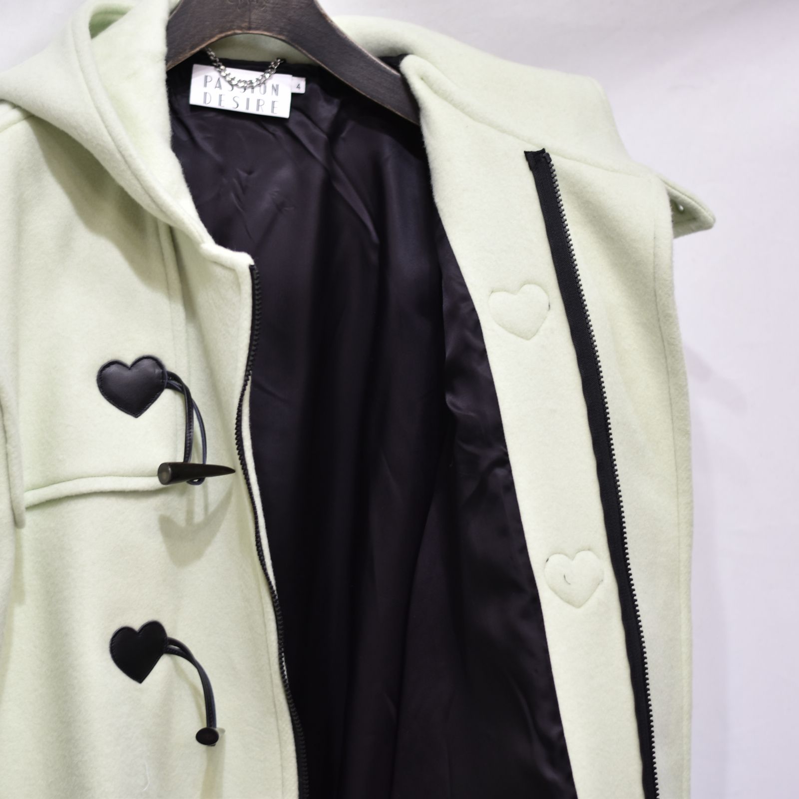 el conductorH - WOOL MELTON HEART DUFFLE COAT (MINT) / ウール