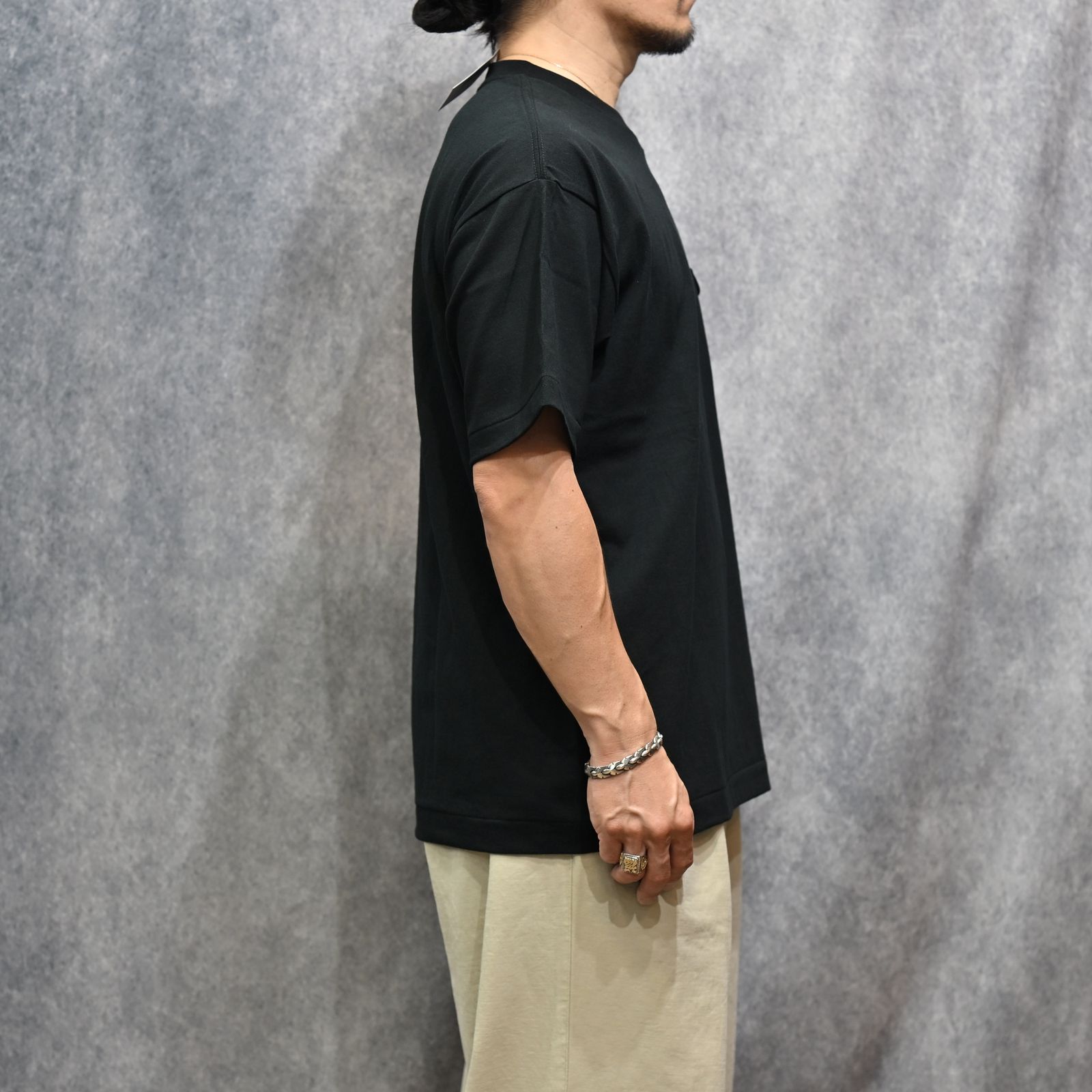 Y1935 POCKET TEE （BLACK）｜ ポケット Tシャツ （ブラック） 602-261-14