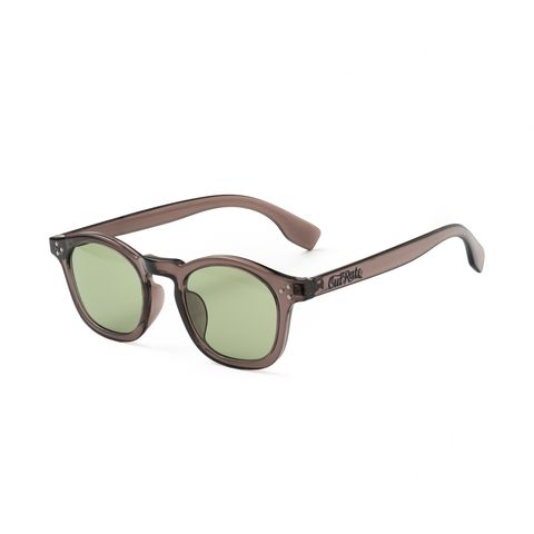 CUTRATE LOGO GLASSES (CLEAR BROWN × GREEN)｜ウェリントン サングラス｜CR-26AW001