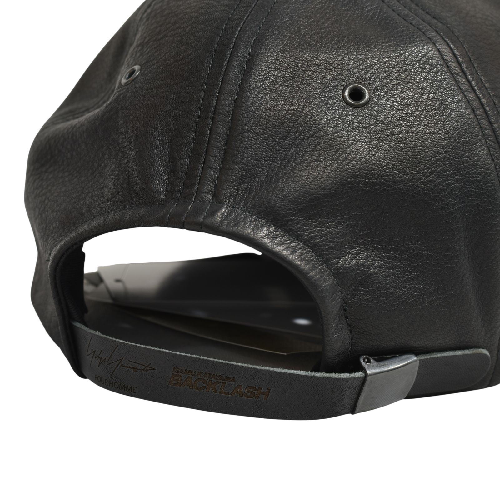 × ISAMU KATAYAMA BACKLASH｜B.B CAP （BLACK）｜ファニチャーレザー ベースボールキャップ｜HW-H14-786