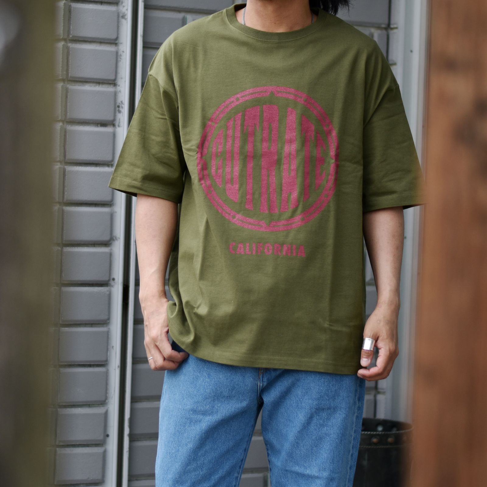 CUTRATE BEACH CITY CA DROPSHOULDER S/S -T-SHIRT (CITY GREEN)