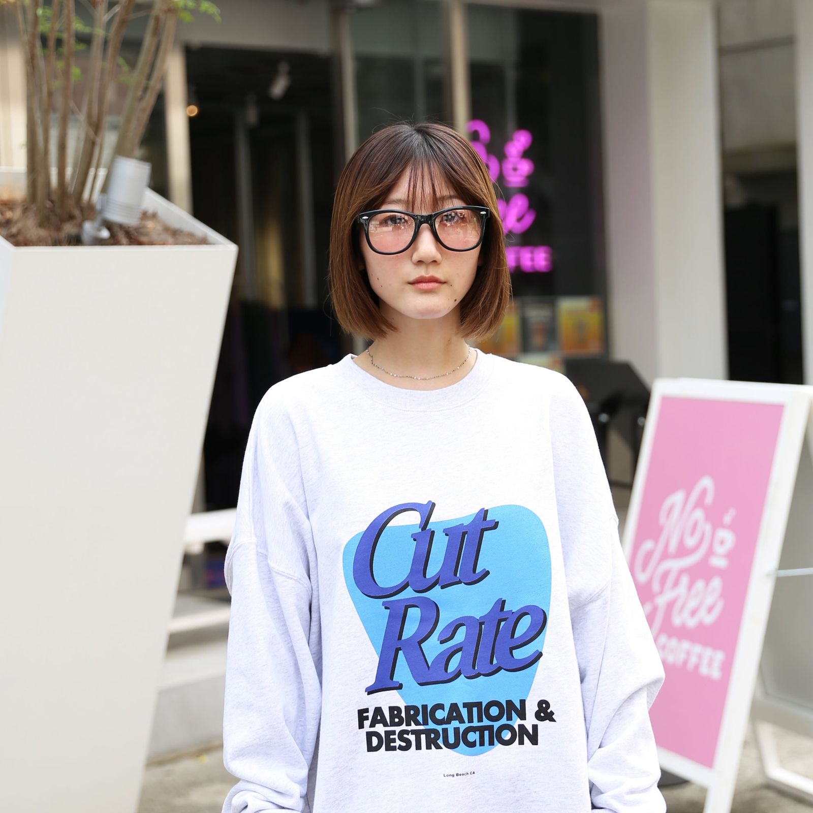 CUTRATE LOGO GLASSES (PINK) / カットレイト ロゴ サングラス