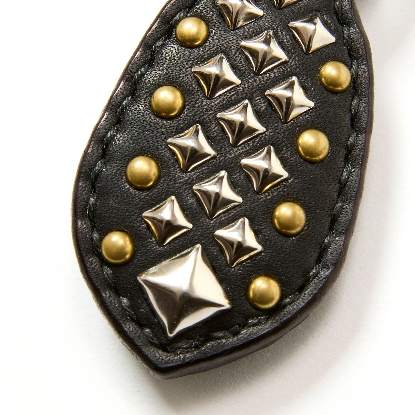 STUDS LEATHER RUGGED KEY RING (BLACK)｜スタッズ レザー ラギッド キーリング キーホルダー｜CL-25AW011LE