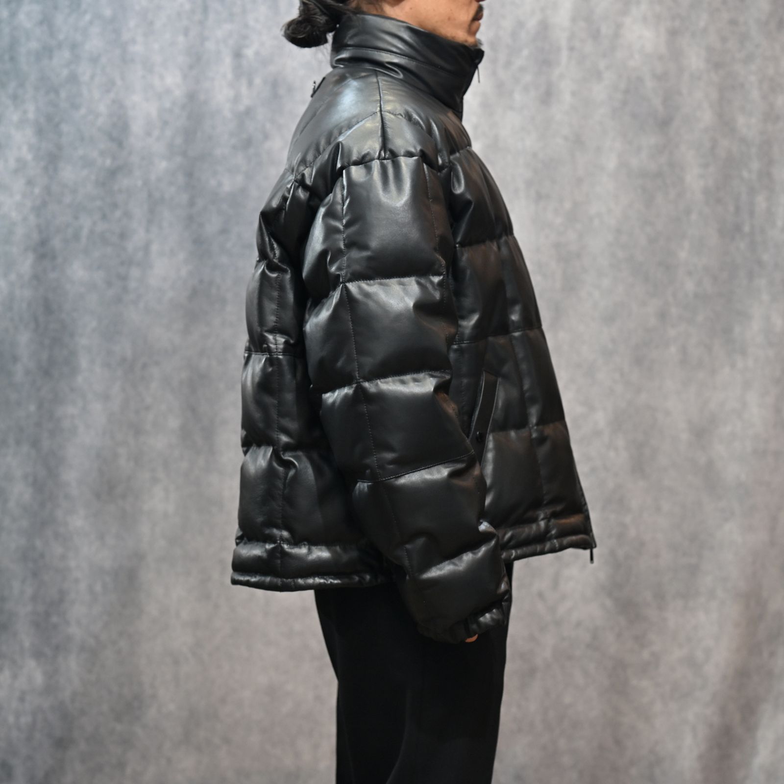 LEATHER DOWN JK (BLACK） / レザー ダウンジャケット （ブラック） 78001130