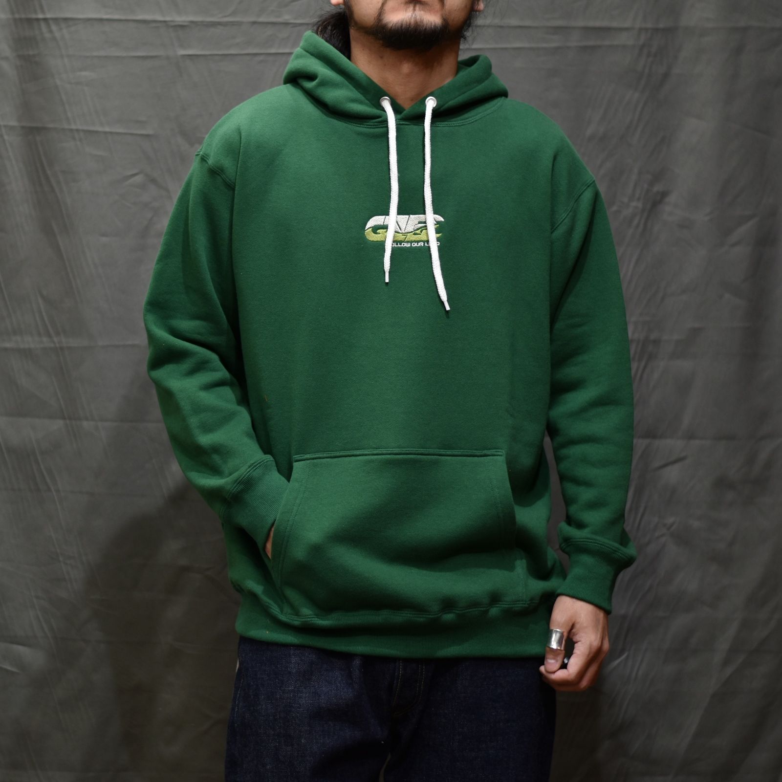 CALEE RC LOGO PULLOVER HOODIE (GREEN)