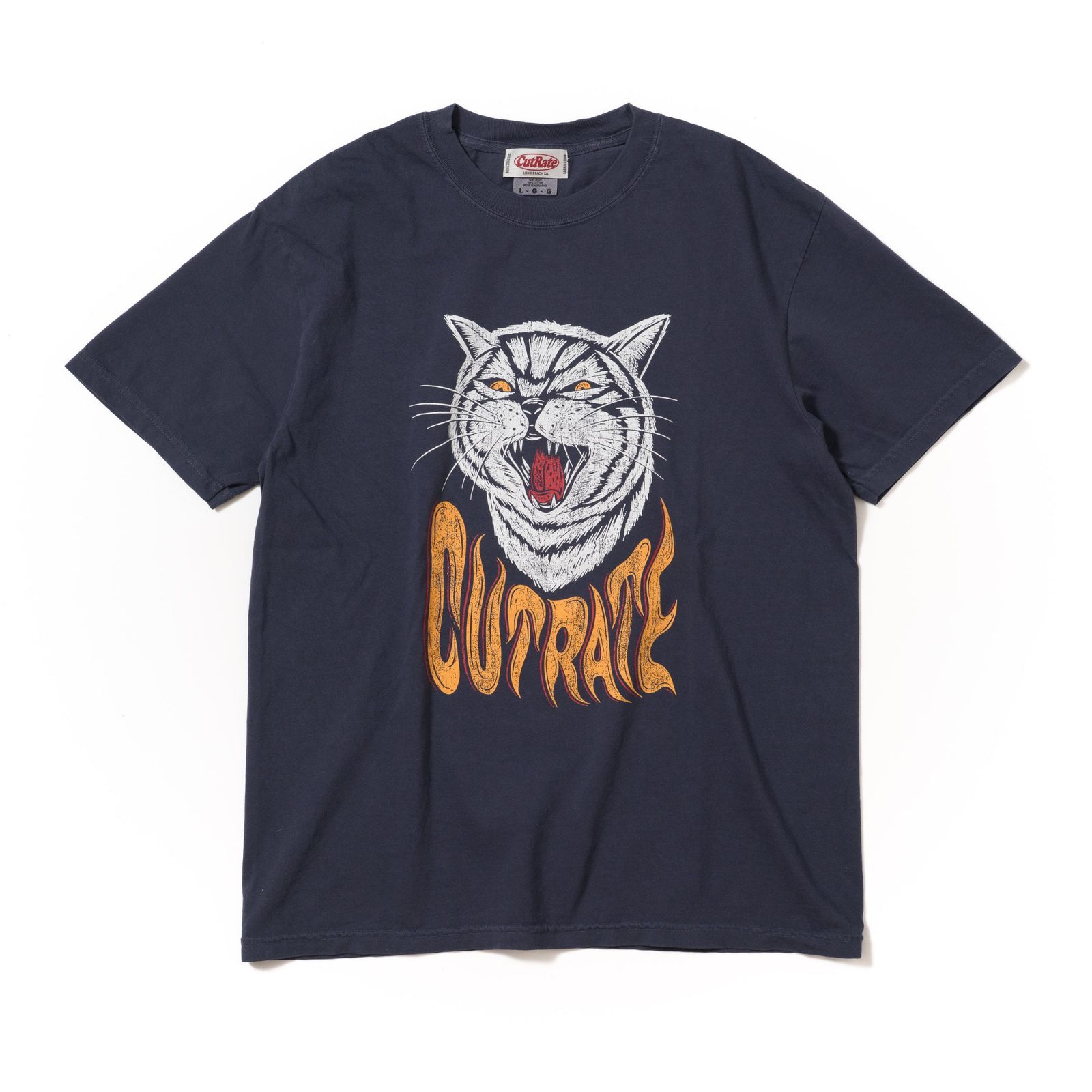 CAT TEE TEE (NAVY)｜キャット プリントTシャツ｜CR-26SS013