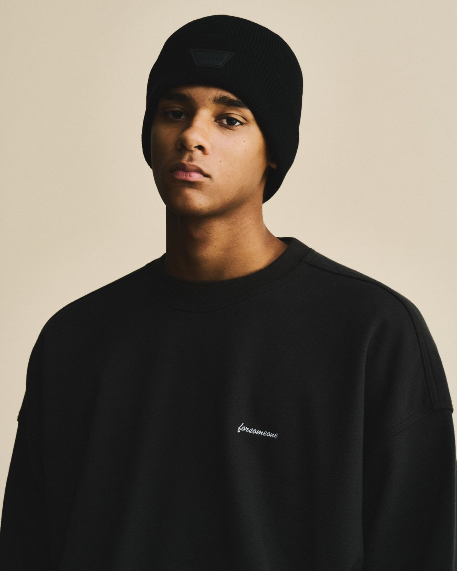 COTTON KNIT BEANIE (BLACK) / コットンニット キャップ （ブラック）