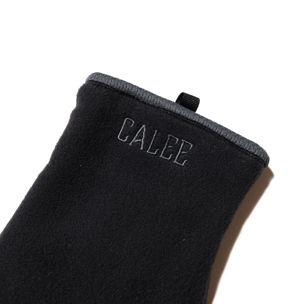 CALEE Logo embroidery fleece groves (Black) / ロゴ刺繍 フリース グローブ