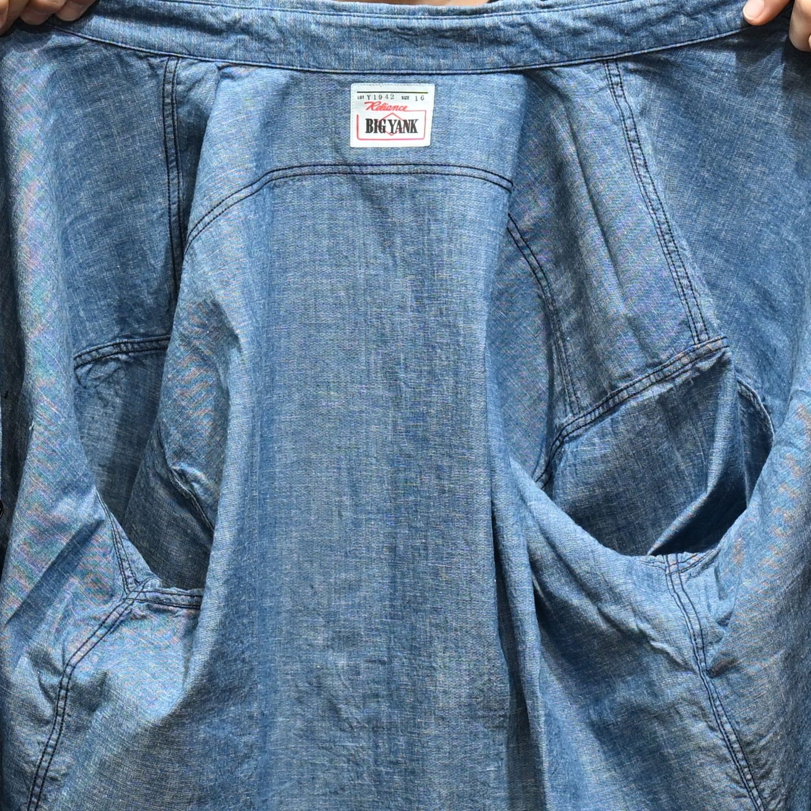 Y1942 S-SLEEVE CHAMBRAY SHIRT （INDIGO）｜シャンブレー 半袖シャツ （インディゴ）
