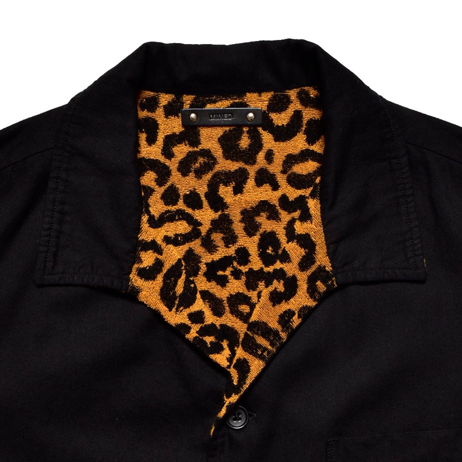 Denim ＆ Lips Leopard Pile Beach SH （BLK） デニム ビーチシャツ （ブラック）