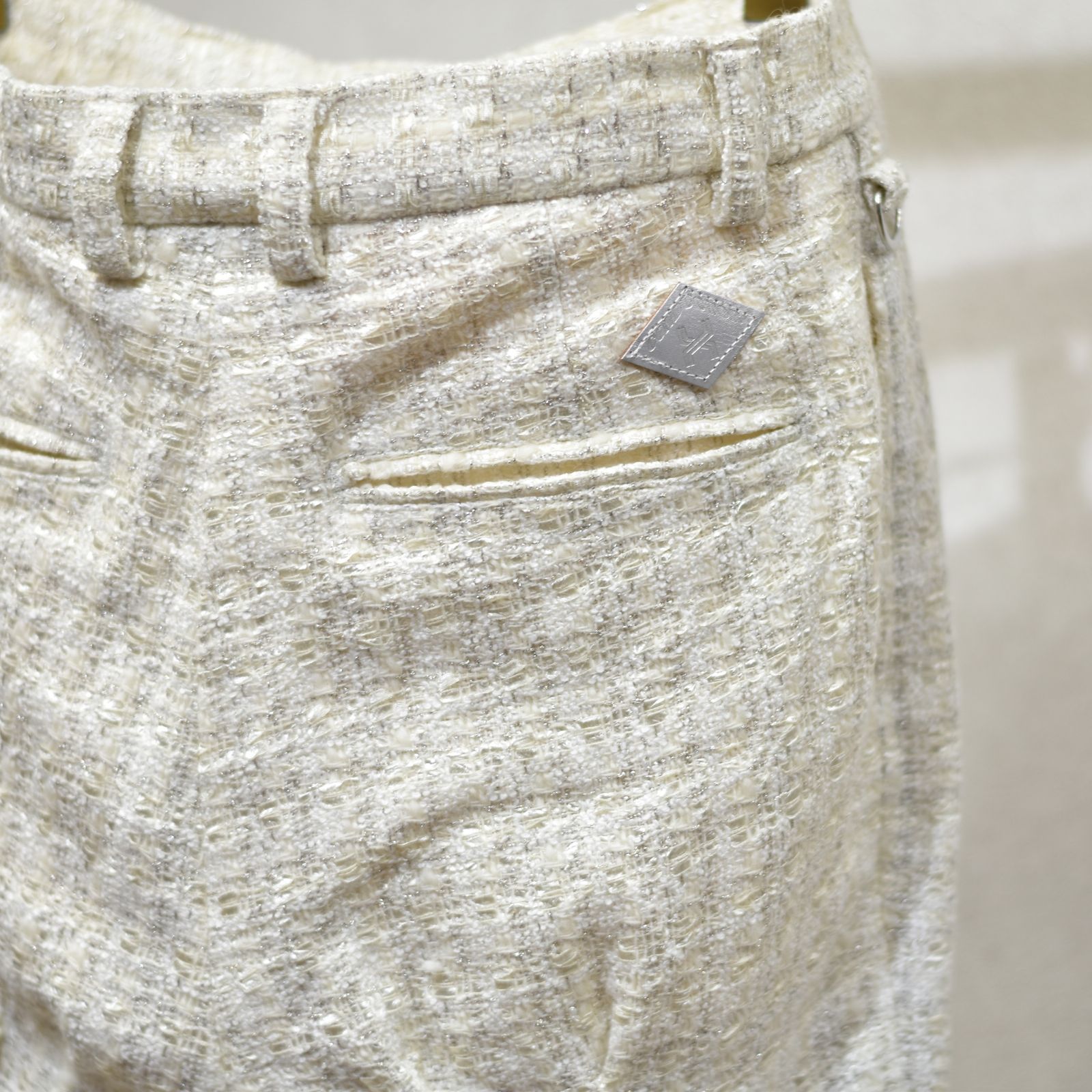 MIXED TWEED BONDAGE TROUSERS (IVORY) / ミックスツイード ボンデージパンツ