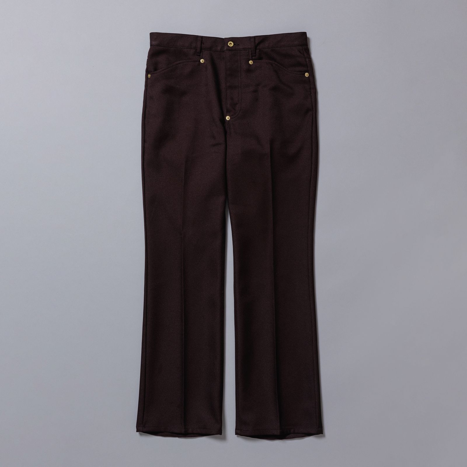 Polyester Flare Pants "B949" (BURGUNDY) / ポリエステル フレアパンツ