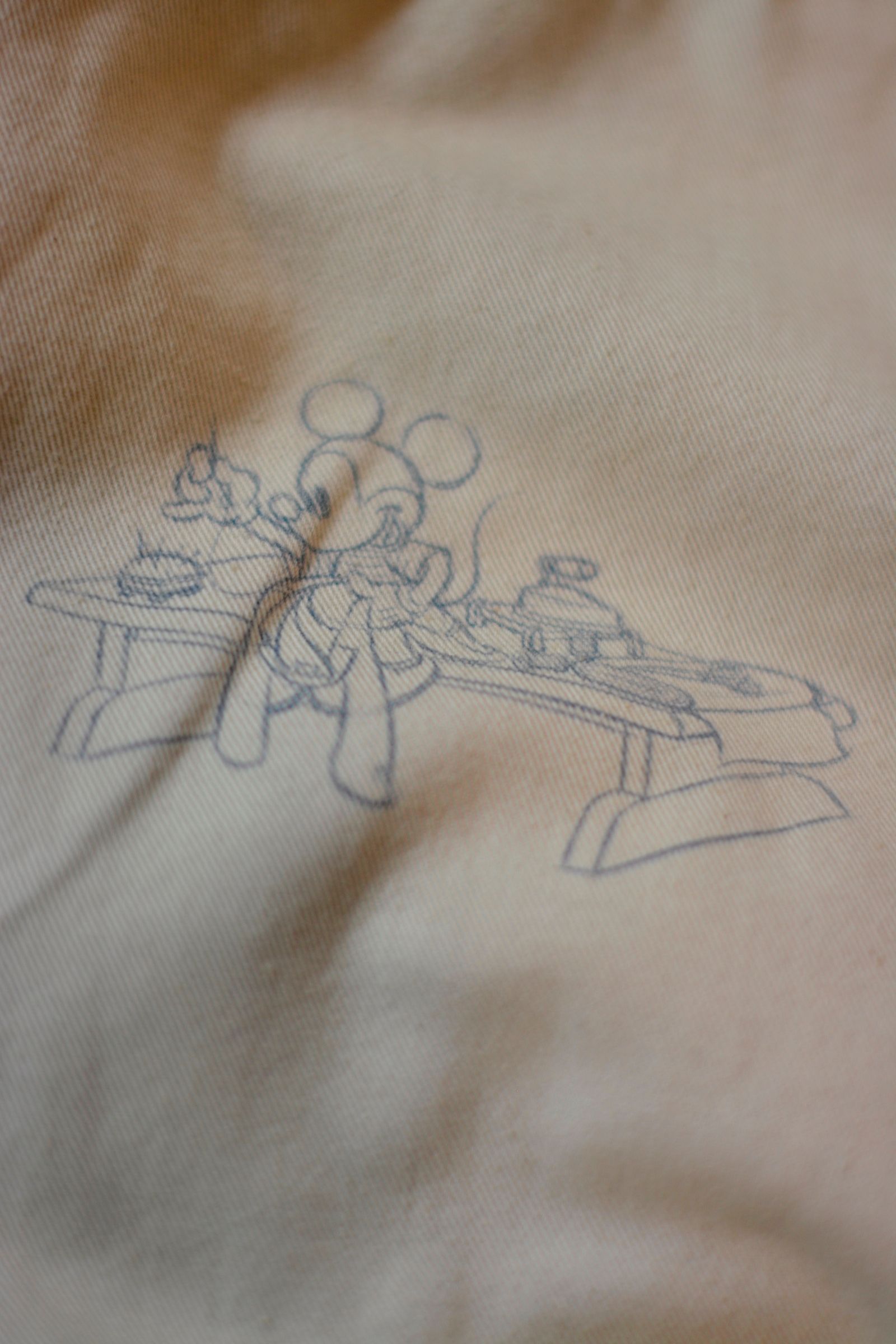 × DISNEY MICKEY MOUSE STRIPE DENIM PANTS