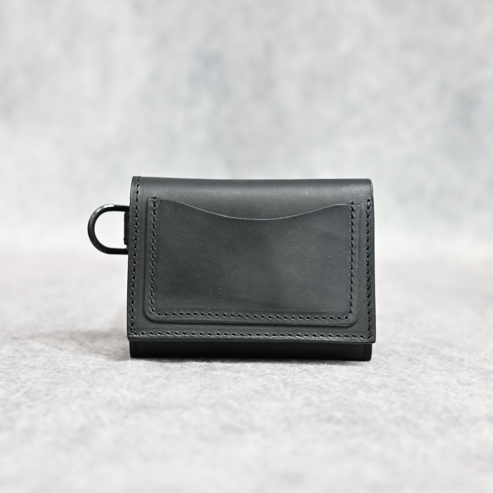 GUIDI カーフ 三つ折りウォレット （BLACK）｜345-38