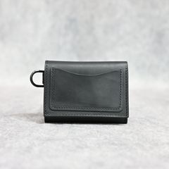 GUIDI カーフ 三つ折りウォレット （BLACK）｜345-38