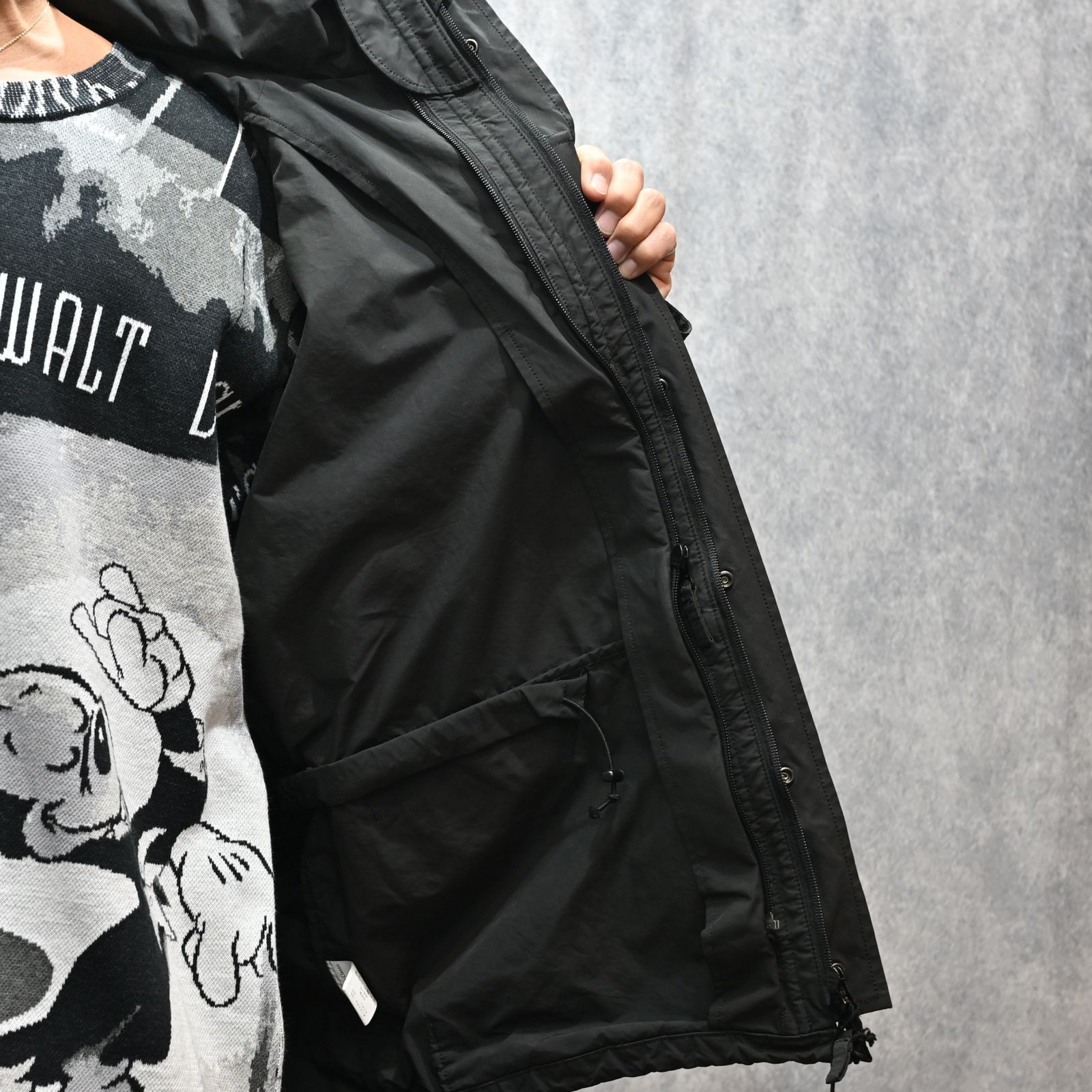 WEATHER MILITARY JACKET / LINER NYLON ZU CONNECTION  （BLACK)｜ウェザーミリタリー ジャケット （ブラック） PC-026-2988-10