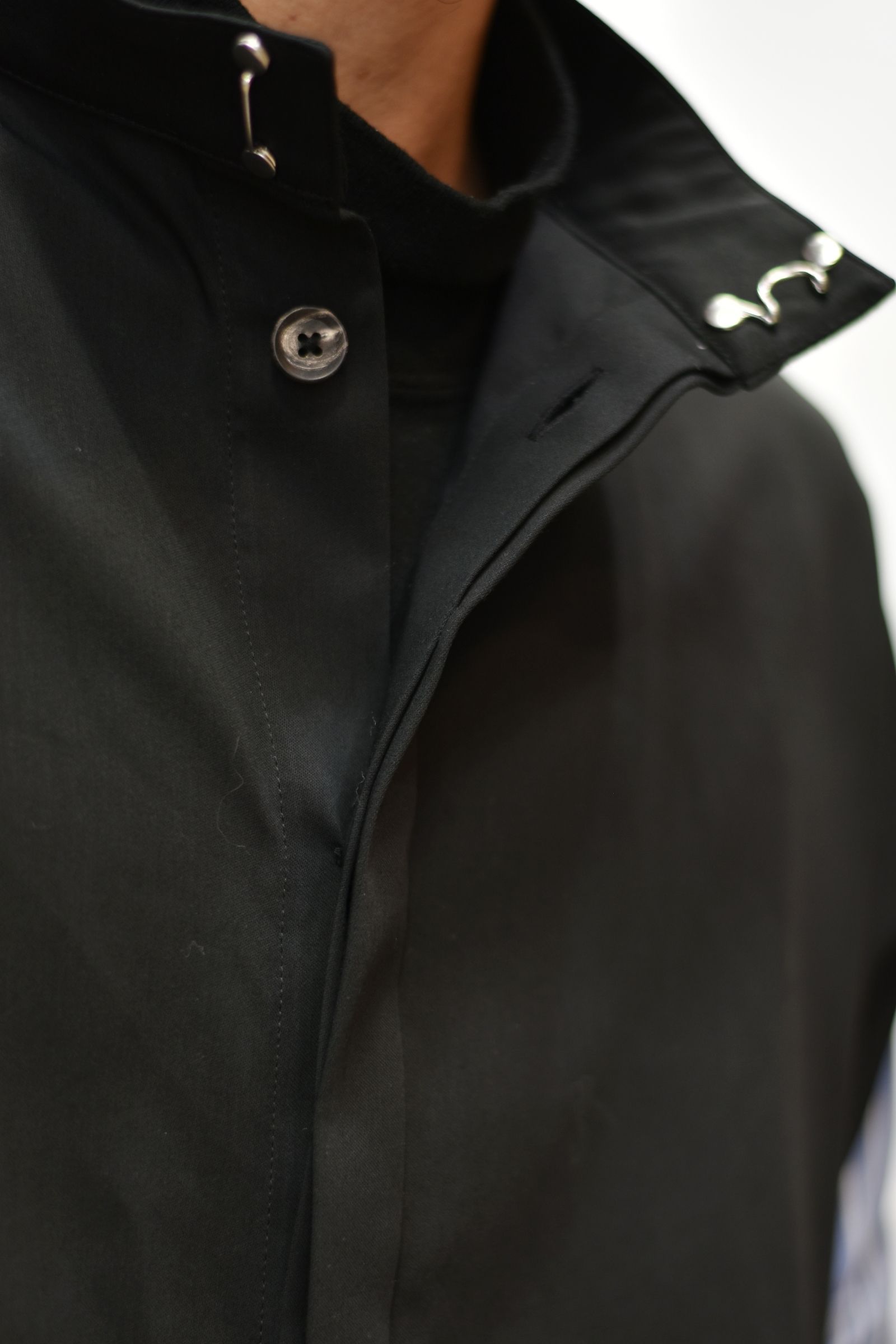 スタンドカラー ルーズシャツ / LB21SS-SH02-ST (BLACK×SAX STRIPE)