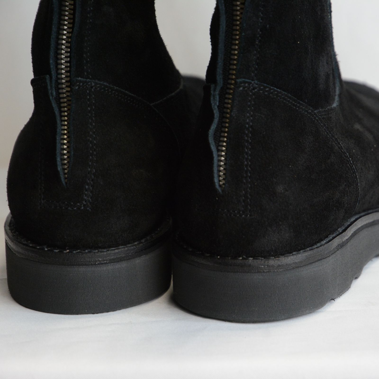 Suede Leather Back Zip Boots （BLACK） / スエードレザー バックジップ ブーツ （ブラック）