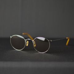 VINTAGE TYPE CIRCLE METAL GLASSES (SILVER / BROWN) / ヴィンテージタイプ サークルメタル サングラス