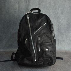 ジャパンカーフ タンニン鞣し 製品洗い加工 バックパック （BLACK）