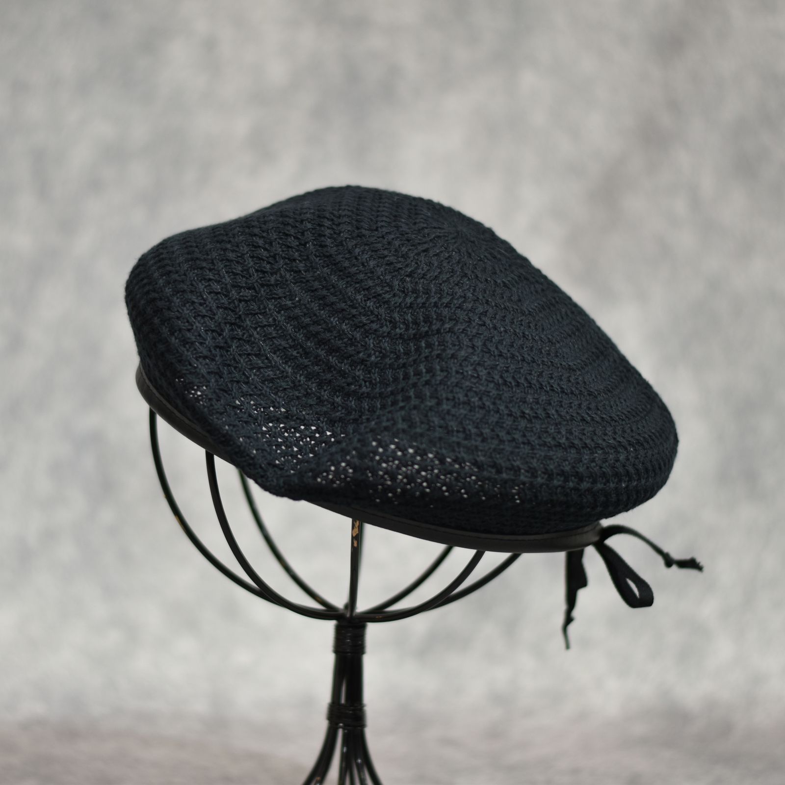 Cotton Linen Braid Beret "GUEVARA" (BLACK)｜ブレードベレー｜Z01004