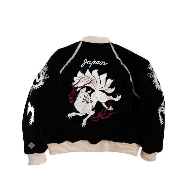 el conductorH - VELVETEEN FOX EMBROIDERED SOURVENIR JKT (BK el conductorH - VELVETEEN FOX EMBROIDERED SOURVENIR JKT (BK