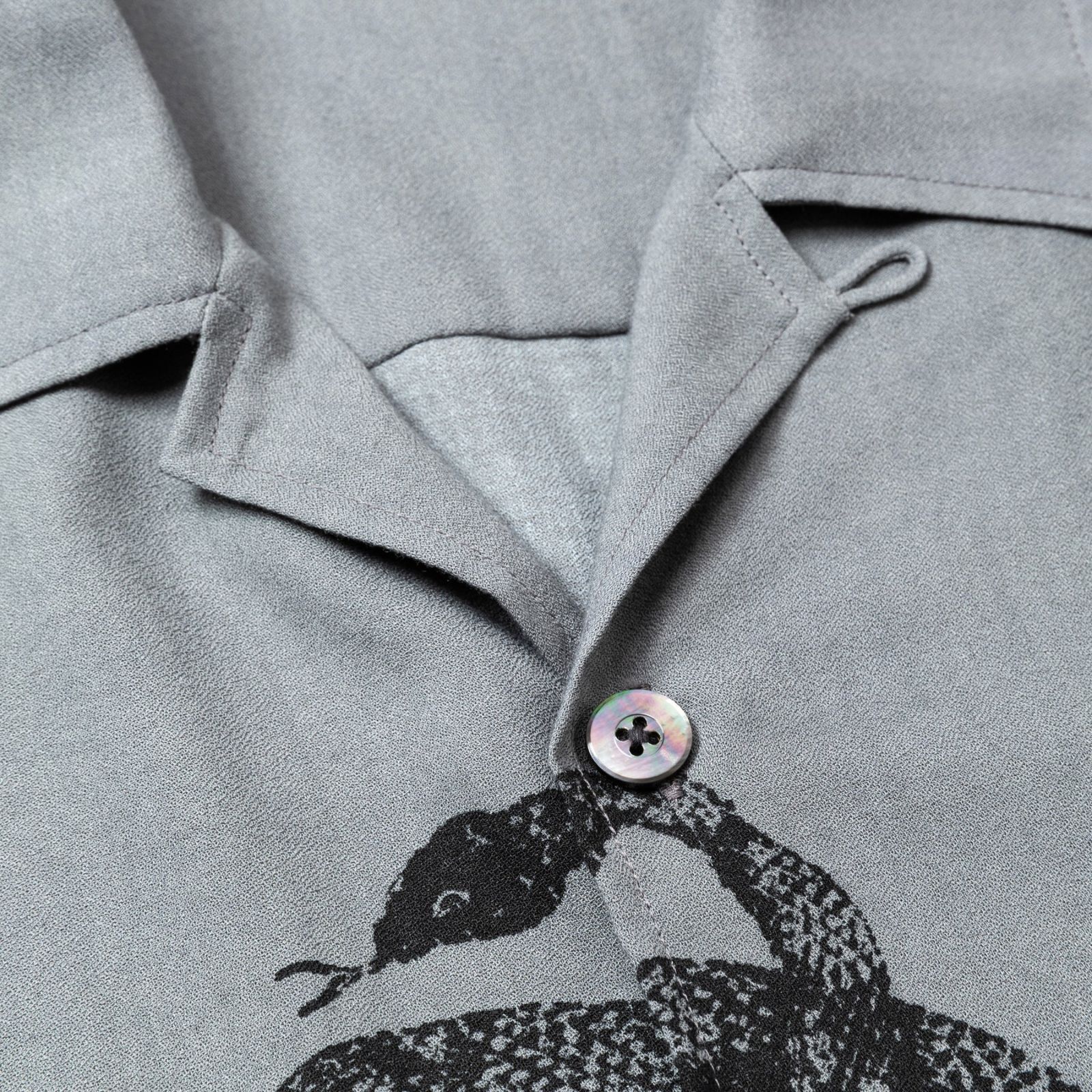 5 SLEEVES DROP SHOULDER SH (GRAY) / 5分袖 ドロップショルダー オープンカラーシャツ