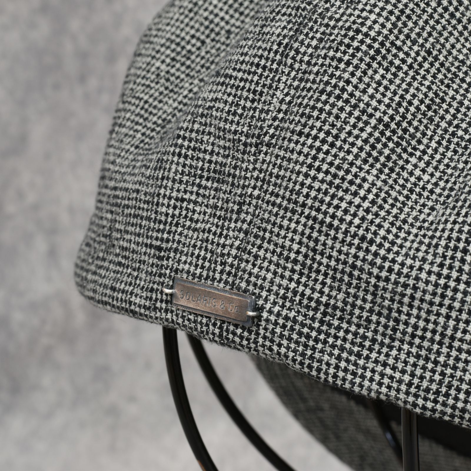 Linen Houndstooth Casquette "OLDBOY" (IVORY) / 千鳥格子 キャスケット