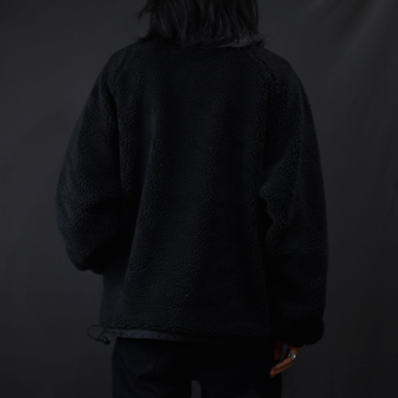 CUTRATE LOGO EMBROIDERY REVERSIBLE BOA JACKET (BLACK) / リバーシブル ボアジャケット