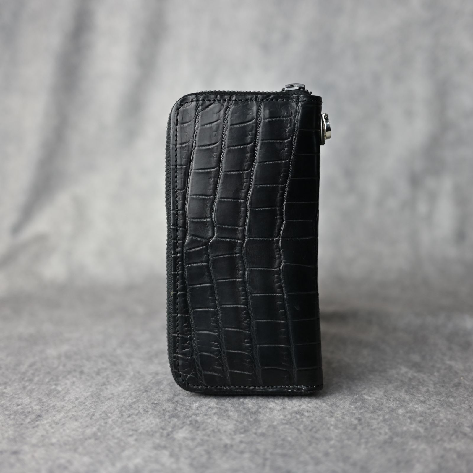オイルクロコ ラウンドジップ 財布 (BLACK /ブラック) 383-03