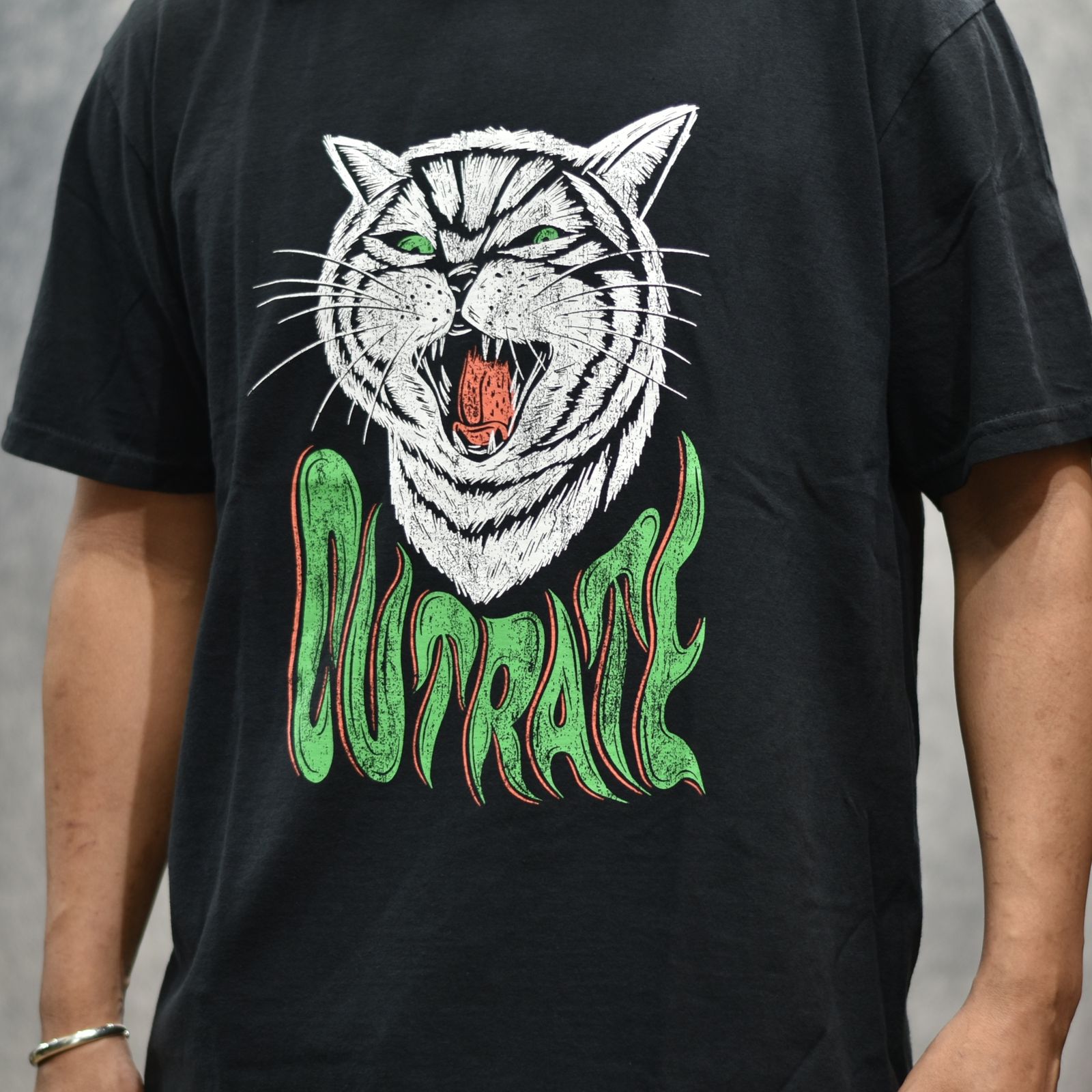 CAT TEE TEE (BLACK)｜キャット プリントTシャツ｜CR-26SS013