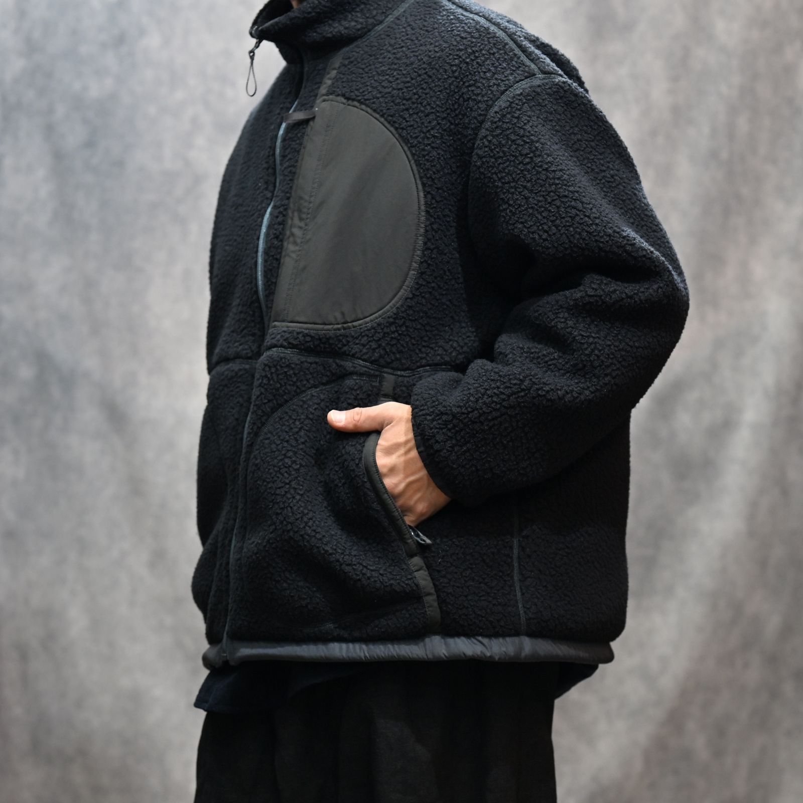 FLEECE LINER NYLON ZIP UP JACKET （BLACK）｜フリース リバーシブルジャケット （ブラック） PC-022-3623-10